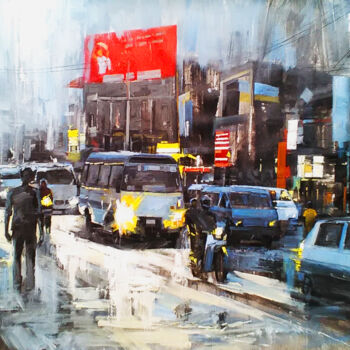 Картина под названием "Tiring Streets" - Ishan Senaka Hewage, Подлинное произведение искусства, Акрил Установлен на Деревянн…