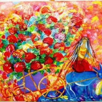 Peinture intitulée "Покупайте алые розы" par Ishchenko Oksana, Œuvre d'art originale, Huile