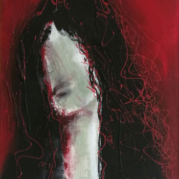 Painting titled "a Mysterious Woman" by Ish Gordon, Original Artwork, Acrylic