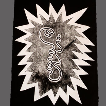 Gravures & estampes intitulée "21)f 06 Peur Grise" par Isis Bi M, Œuvre d'art originale, Gravure