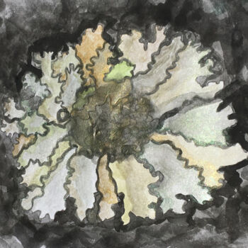 Painting titled "02)  Lichen" by Isis Bi M, Original Artwork, Watercolor