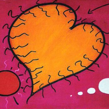 Painting titled "Amour Solaire n°38" by Isis Bi M, Original Artwork, Oil