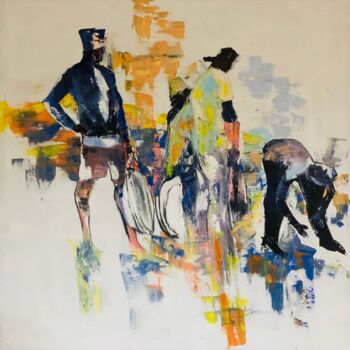 Peinture intitulée "Waiting" par Isiuwe Onyeabor Emmanuel, Œuvre d'art originale, Acrylique