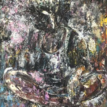 Painting titled "Exhale" by Isiuwe Onyeabor Emmanuel, Original Artwork, Oil Mounted on Wood Stretcher frame