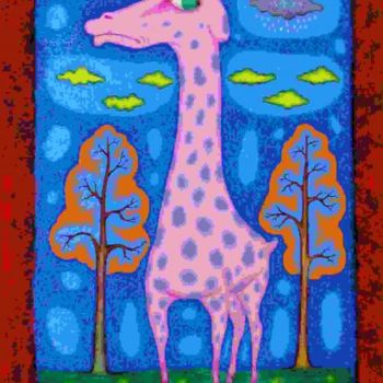 Painting titled "giraffe" by Alexander Koulakov, Original Artwork