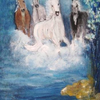 "chevaux sauvage des…" başlıklı Tablo Thm tarafından, Orijinal sanat, Akrilik