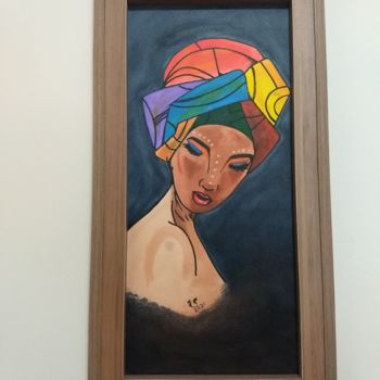 Painting titled "Negra" by Ismael Silva, Original Artwork, Acrylic Mounted on Wood Panel