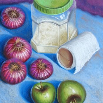 Peinture intitulée "Dry milk container,…" par Ismail Lawal, Œuvre d'art originale, Pastel