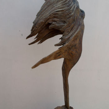 Sculpture intitulée "Ailes d'éternité" par İSmet Yücel, Œuvre d'art originale, Bois
