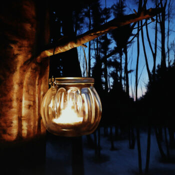 Peinture intitulée "Candlelit Sunset" par Isobel Hamilton, Œuvre d'art originale, Acrylique Monté sur Panneau de bois