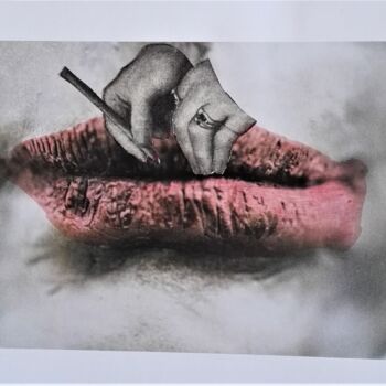 Collagen mit dem Titel "The Painter1" von Isra, Original-Kunstwerk, Collagen