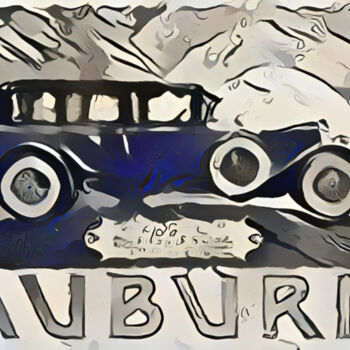 "Blue Vintage Car" başlıklı Dijital Sanat Isra tarafından, Orijinal sanat, Dijital Fotoğrafçılık
