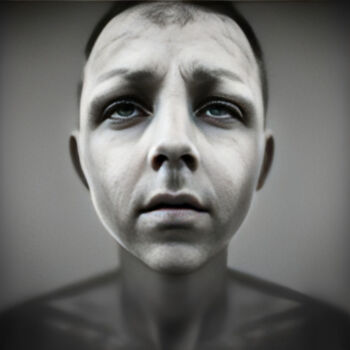 Arte digital titulada "Portrait In Gray" por Isra, Obra de arte original, Fotografía digital