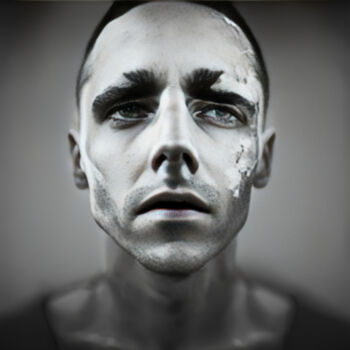 Arts numériques intitulée "The Gray Face1" par Isra, Œuvre d'art originale, Photographie numérique