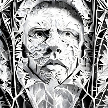 数字艺术 标题为“Portrait-Papercut-zz” 由Isra, 原创艺术品, AI生成的图像