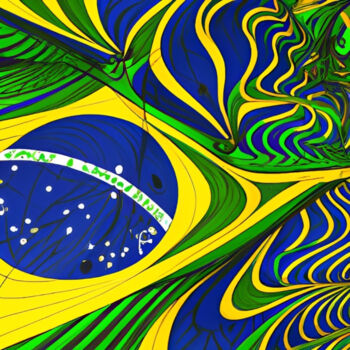 Digitale Kunst getiteld "Brazil" door Isra, Origineel Kunstwerk, AI gegenereerde afbeelding