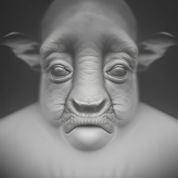 Цифровое искусство под названием "Hippo Face" - Isra, Подлинное произведение искусства, Цифровая фотография
