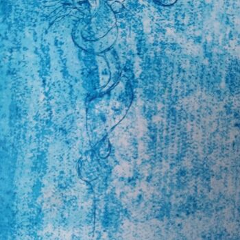 Estampas & grabados titulada "Cristo azul" por Israel Arzaluz, Obra de arte original, Aguafuerte