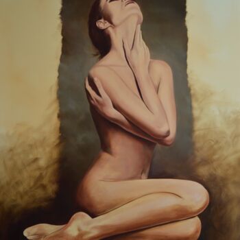 Painting titled "Pygmalion" by Istvan Cene Gal, Original Artwork, Oil Mounted on Wood Stretcher frame