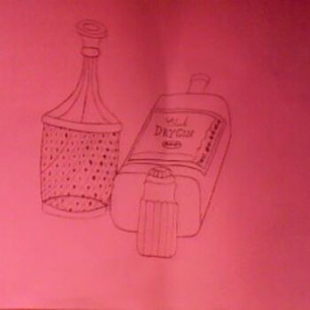 Painting titled "bottle sketch" by Bianca Losito, Original Artwork, Other
