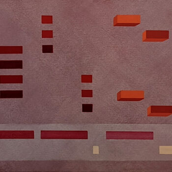 Painting titled "partitura grafica (…" by Italo Somma, Original Artwork, Acrylic Mounted on Wood Stretcher frame