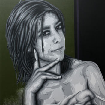 Картина под названием "Maria Galvan" - Italo Somma, Подлинное произведение искусства, Акрил Установлен на Деревянная рама дл…