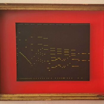 Kolaże zatytułowany „partitura grafica c…” autorstwa Italo Somma, Oryginalna praca, Akryl Zamontowany na Inny sztywny panel