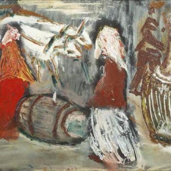 Pittura intitolato "Ritorno dai Campi" da Italo Turri "Monzon", Opera d'arte originale