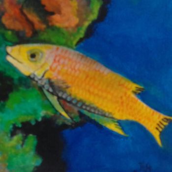 Painting titled "spanish hog fish" by Ita Mercera, Original Artwork, Acrylic