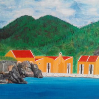 Painting titled "kas di slagbaai" by Ita Mercera, Original Artwork, Acrylic