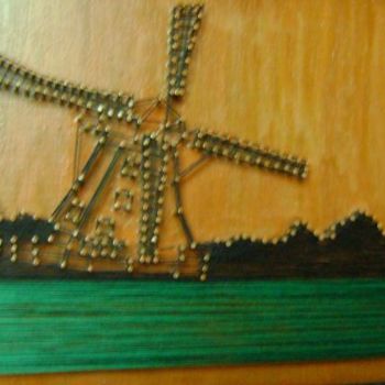 Textile Art titled "DE WINDMOLEN" by Ita Mercera, Original Artwork, Other