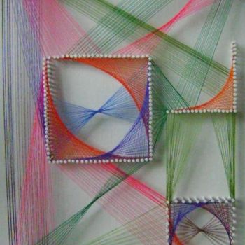 Arte textil titulada "ABSTRACT WHITE" por Ita Mercera, Obra de arte original