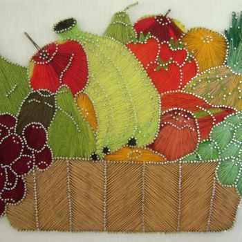 Arte textil titulada "makutu di fruta" por Ita Mercera, Obra de arte original, Otro