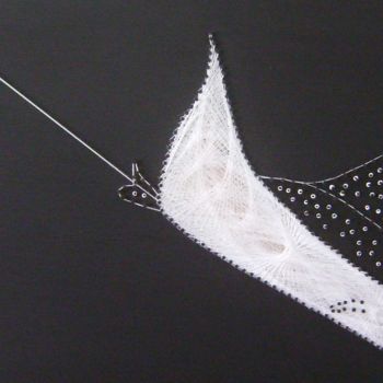 Arte textil titulada "Spotted eagle ray" por Ita Mercera, Obra de arte original, Otro