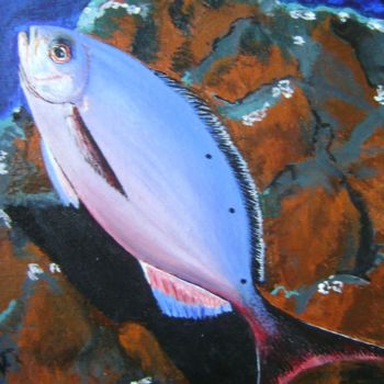 Painting titled "creole fish" by Ita Mercera, Original Artwork, Acrylic