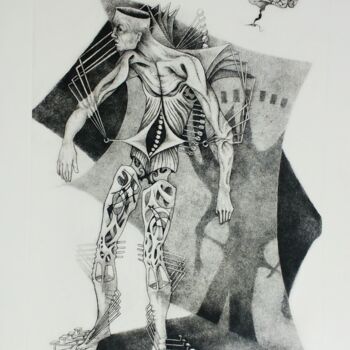 Gravures & estampes intitulée "Autopsia" par Itzeel Reyes, Œuvre d'art originale, Gravure