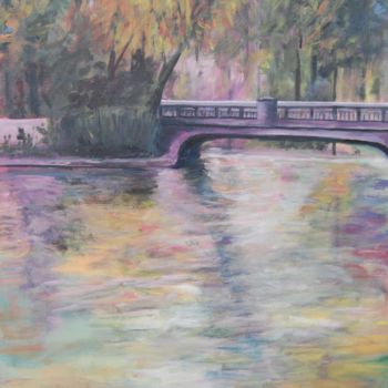 Painting titled "The bridge" by Iuliana Barbu, Original Artwork, Acrylic