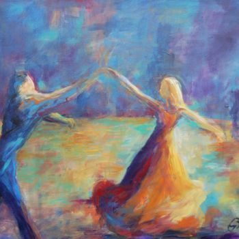Malarstwo zatytułowany „Dance Floor” autorstwa Iuliana Barbu, Oryginalna praca, Akryl