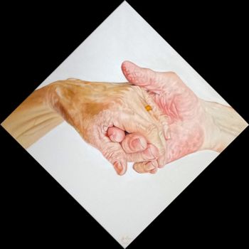 Peinture intitulée "Hands (skin texture…" par Iulian Arsenie, Œuvre d'art originale, Huile