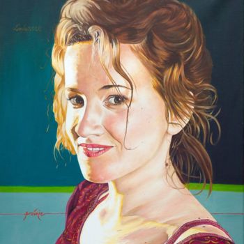Painting titled "Portrait of a young…" by Iulian Arsenie, Original Artwork, Oil