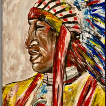 Peinture intitulée "Native American Pai…" par Iuliia Bondarets, Œuvre d'art originale, Acrylique