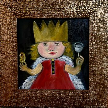 Картина под названием "Little princess" - Iuliia Bondarets, Подлинное произведение искусства, Масло