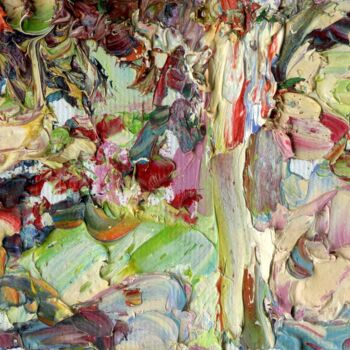 Картина под названием "Мальвы" - Юлия Липчанская, Подлинное произведение искусства, Масло