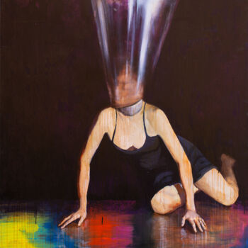 Pittura intitolato "I can not breathe" da Iurii Denysenkov, Opera d'arte originale, Olio