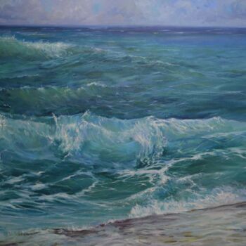 Картина под названием "Шторм.Море" - Юрий Корбан, Подлинное произведение искусства, Масло