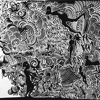 Tekening getiteld "Melism" door Iva Krivokapic, Origineel Kunstwerk, Marker