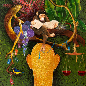 Malarstwo zatytułowany „Chippado e o Macaco…” autorstwa Ivaan Hansen, Oryginalna praca, Akryl