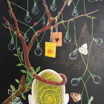 Malerei mit dem Titel "Chippado e a Energi…" von Ivaan Hansen, Original-Kunstwerk, Acryl