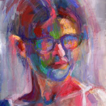 Painting titled "Portrait 2" by Tatiana Ivchenkova, Original Artwork, Oil Mounted on Other rigid panel