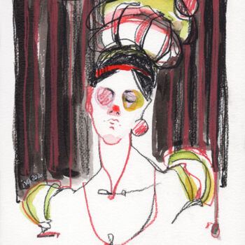 Disegno intitolato "Premier bal" da Tatiana Ivchenkova, Opera d'arte originale, Matita